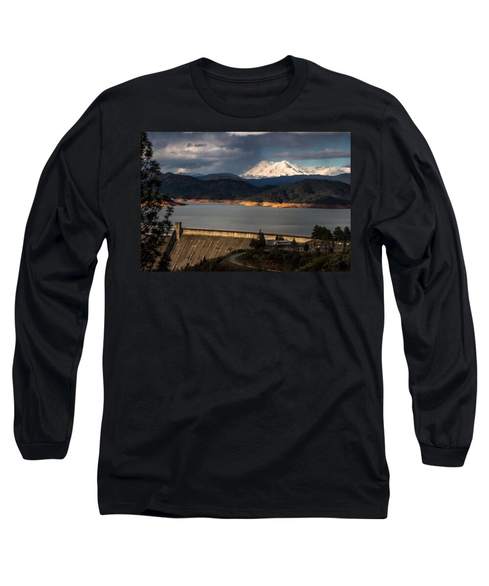 Shasta Dam Long Sleeve T-Shirt featuring the photograph The Three Shasta's by Marnie Patchett