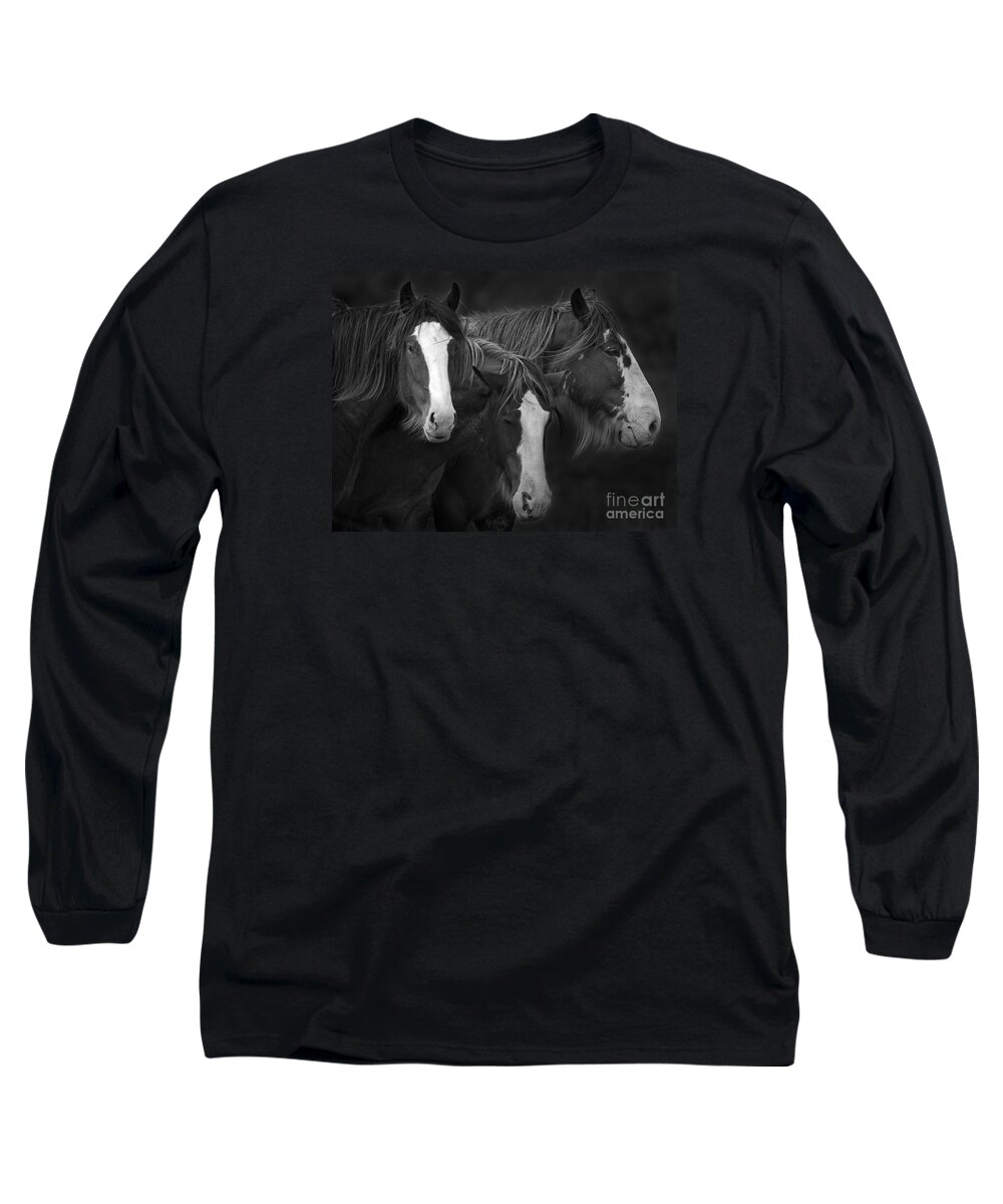 Festblues Long Sleeve T-Shirt featuring the photograph The Three Sombreros.. by Nina Stavlund
