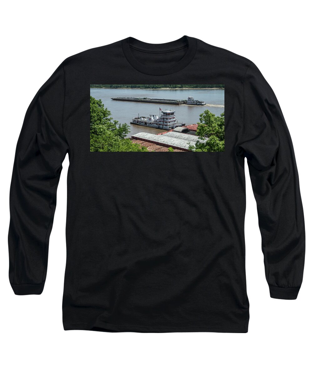 Mississippi River Long Sleeve T-Shirt featuring the photograph The Towboat Buckeye State by Garry McMichael