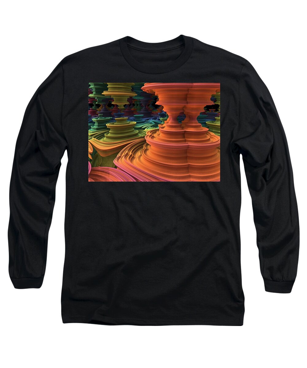 Towers Long Sleeve T-Shirt featuring the digital art The Towers of Zebkar by Lyle Hatch
