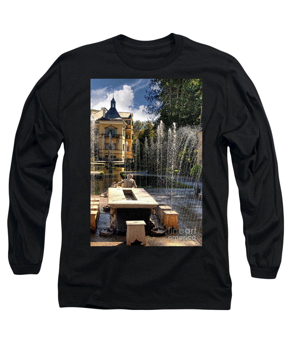 Austria Long Sleeve T-Shirt featuring the photograph Trick Fountains of Hellbrun by Brenda Kean