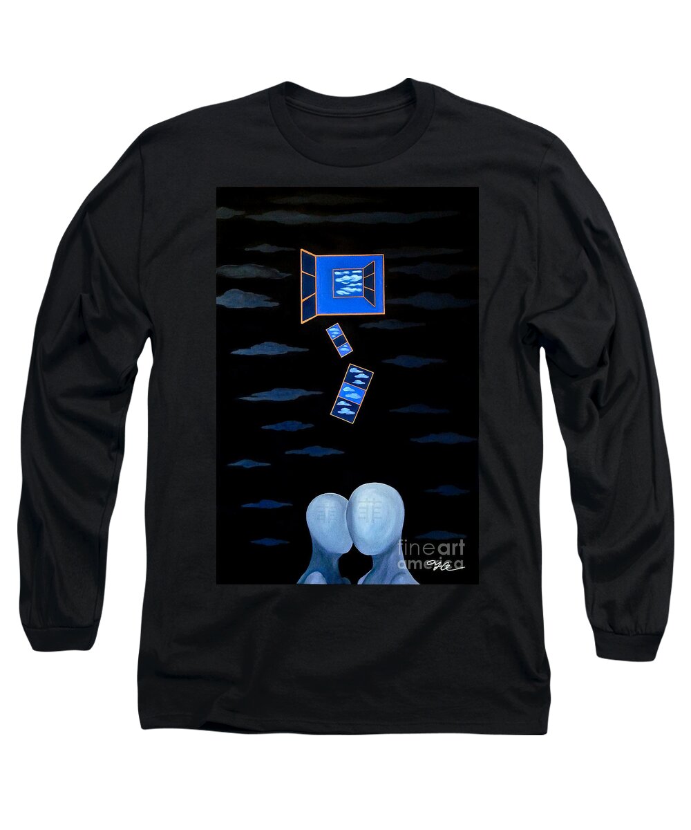Google Images Long Sleeve T-Shirt featuring the painting The Truth Is We Don't Know The Truth by Fei A