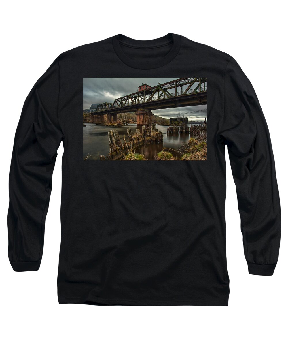 Thunder Bay Long Sleeve T-Shirt featuring the photograph The Unswing Bridge by Jakub Sisak