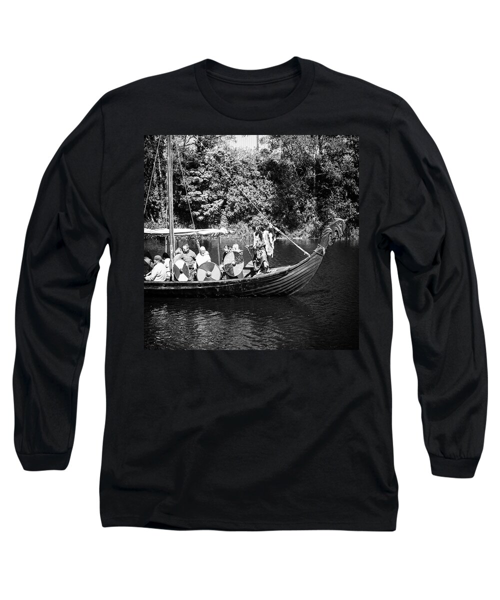 Vikingsarecoming Long Sleeve T-Shirt featuring the photograph The Viking Ship by Aleck Cartwright