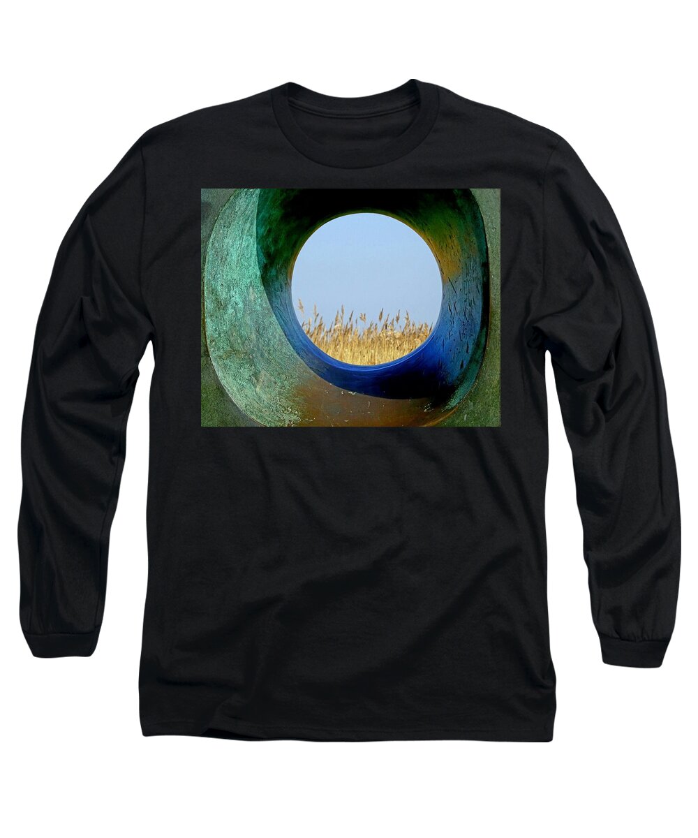 Sculpture Long Sleeve T-Shirt featuring the photograph Through and beyond by Susan Baker