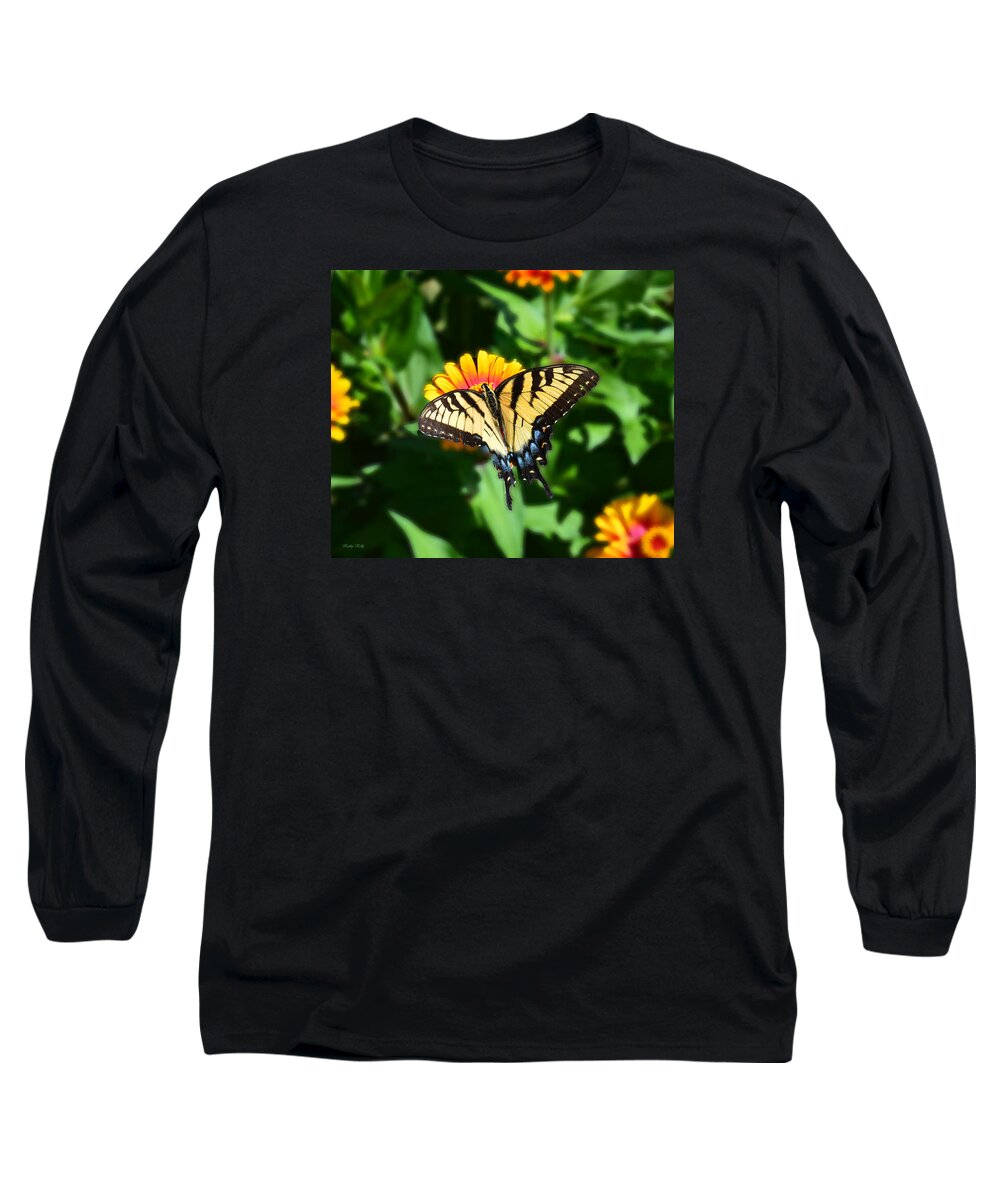 Butterfly Long Sleeve T-Shirt featuring the photograph Tiger Swallowtail Butterfly by Kathy Kelly