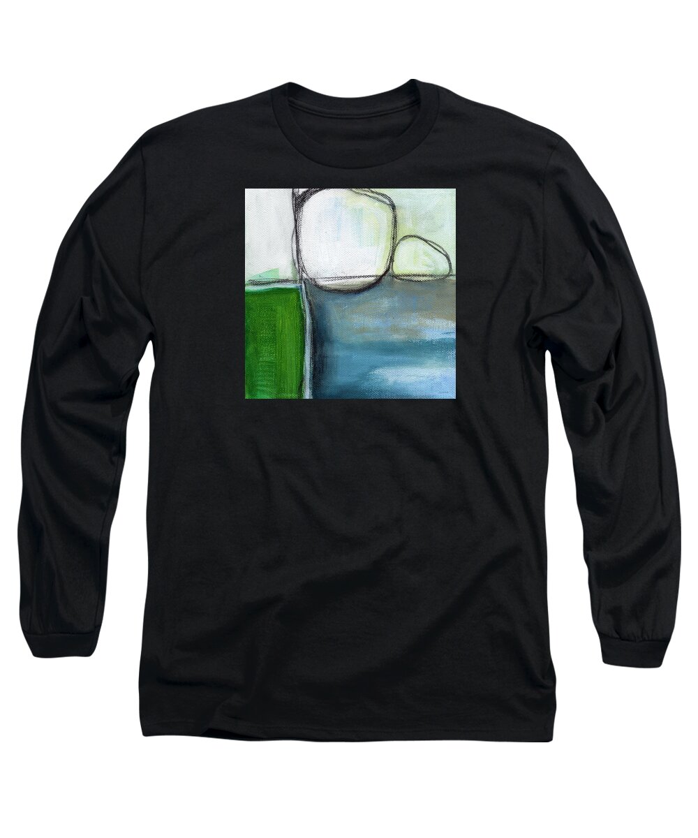 Abstract Long Sleeve T-Shirt featuring the painting Together by Linda Woods