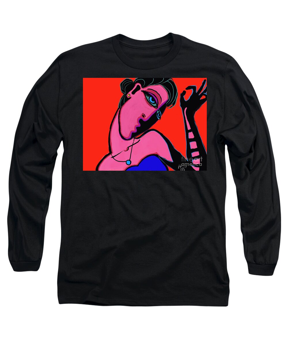  Long Sleeve T-Shirt featuring the digital art Too small by Hans Magden