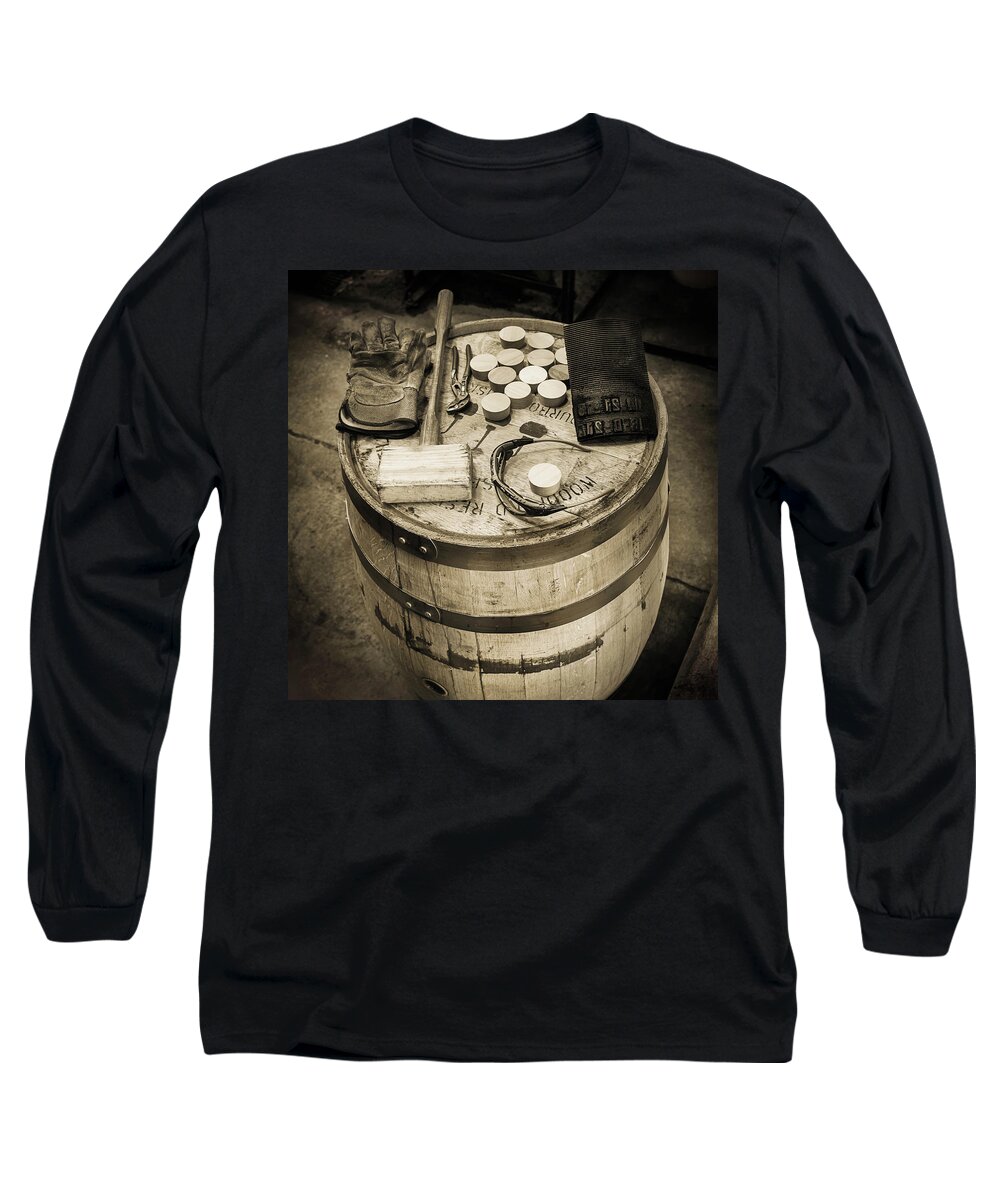 Bourbon Barrel Long Sleeve T-Shirt featuring the photograph Tools of the Trade by Karen Varnas