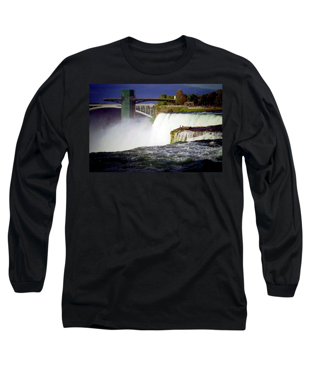 Niagara Falls Long Sleeve T-Shirt featuring the photograph Top of the Falls by Bess Carter