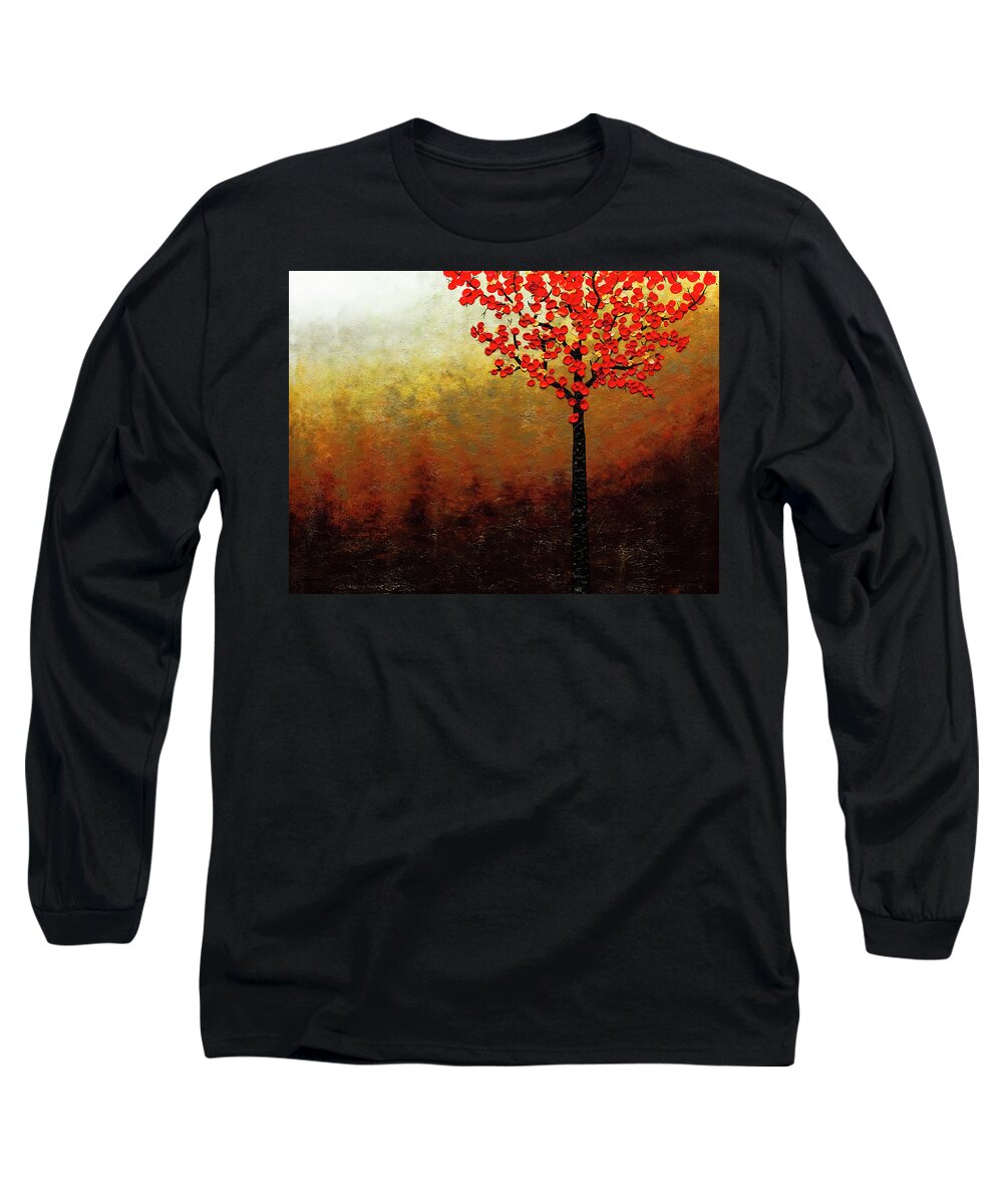 Art Long Sleeve T-Shirt featuring the painting Top of the Hill by Carmen Guedez