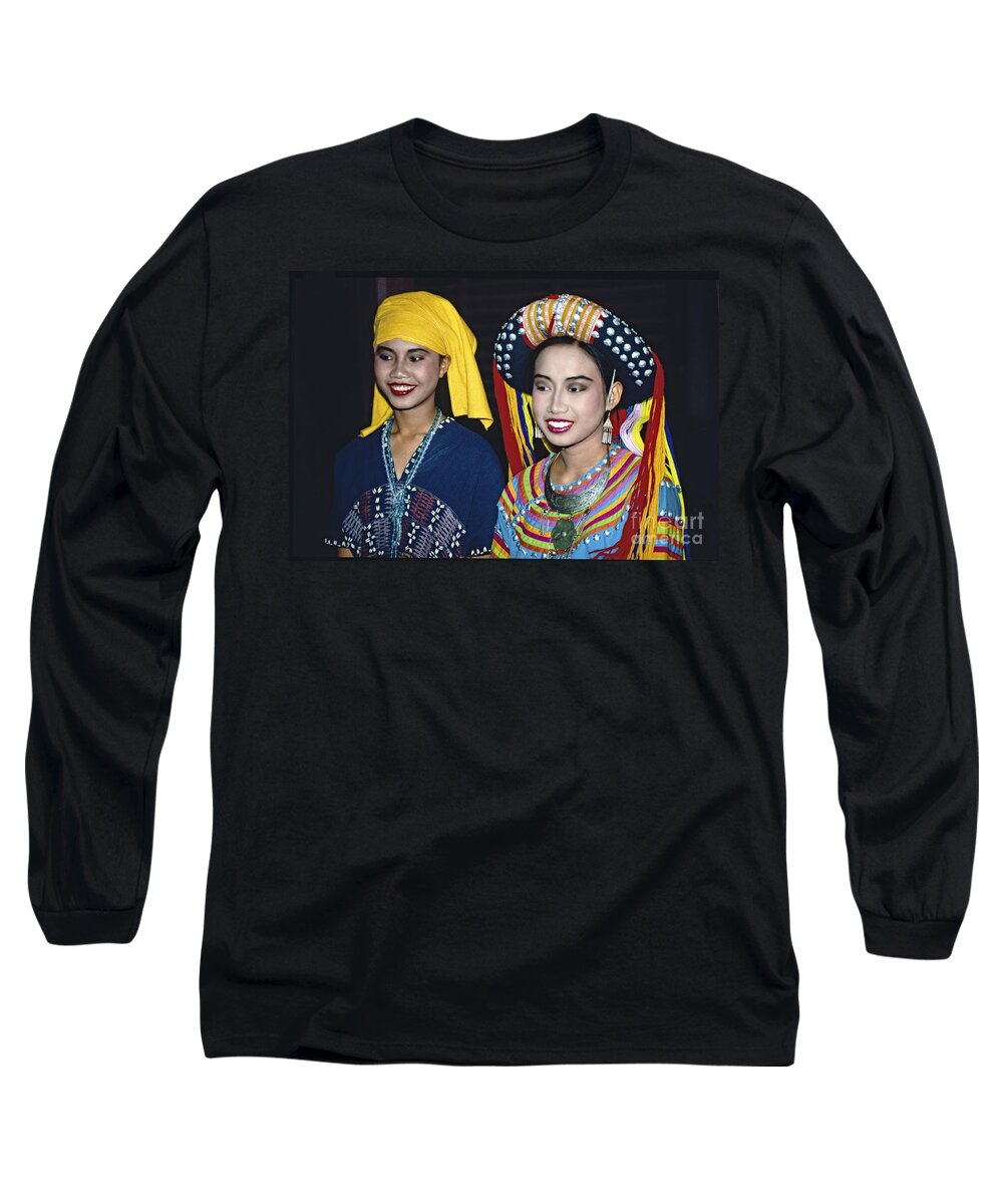 Girl Long Sleeve T-Shirt featuring the photograph Traditional Dressed Thai Ladies by Heiko Koehrer-Wagner