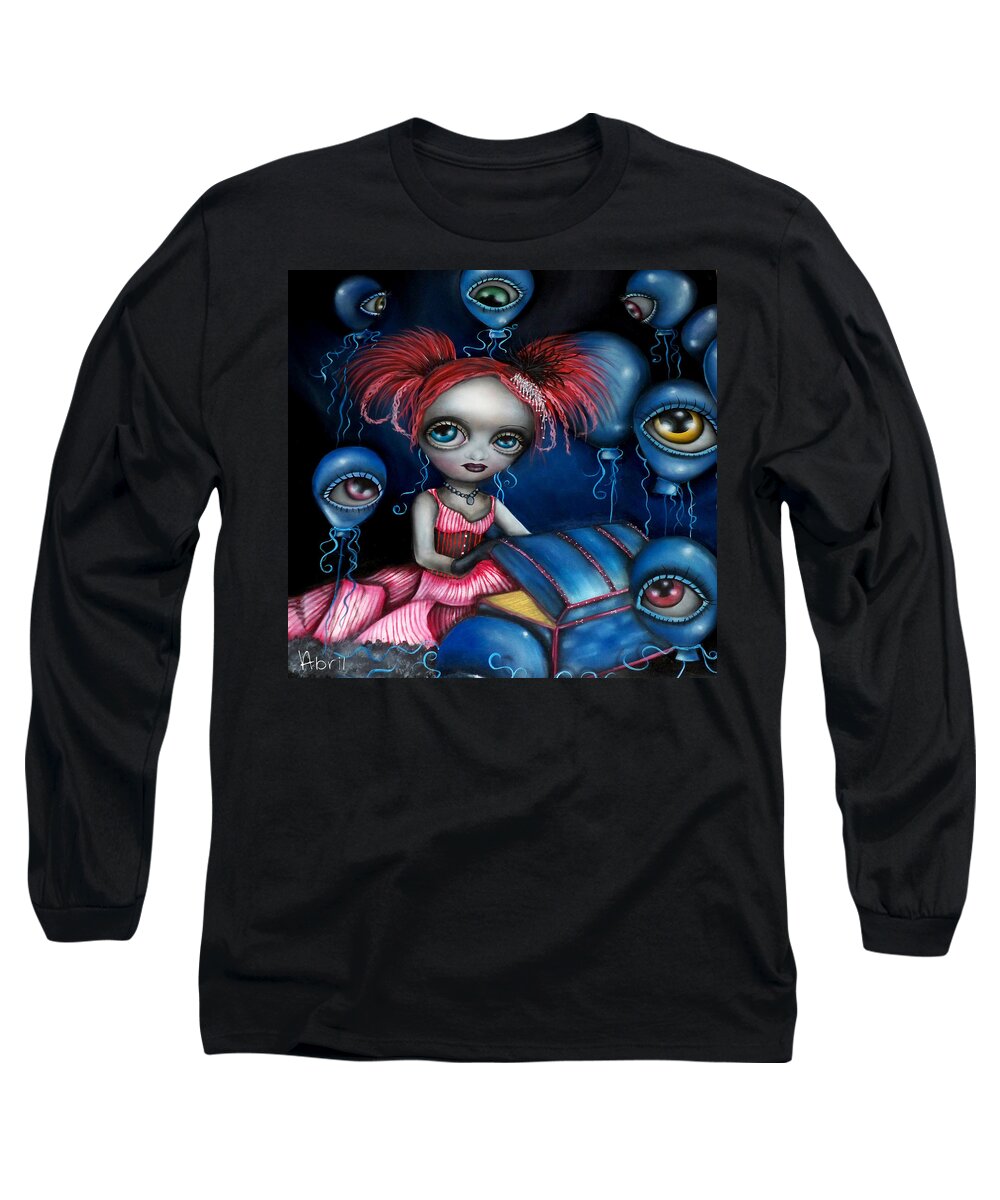  Long Sleeve T-Shirt featuring the painting Tranquilatwist by Abril Andrade