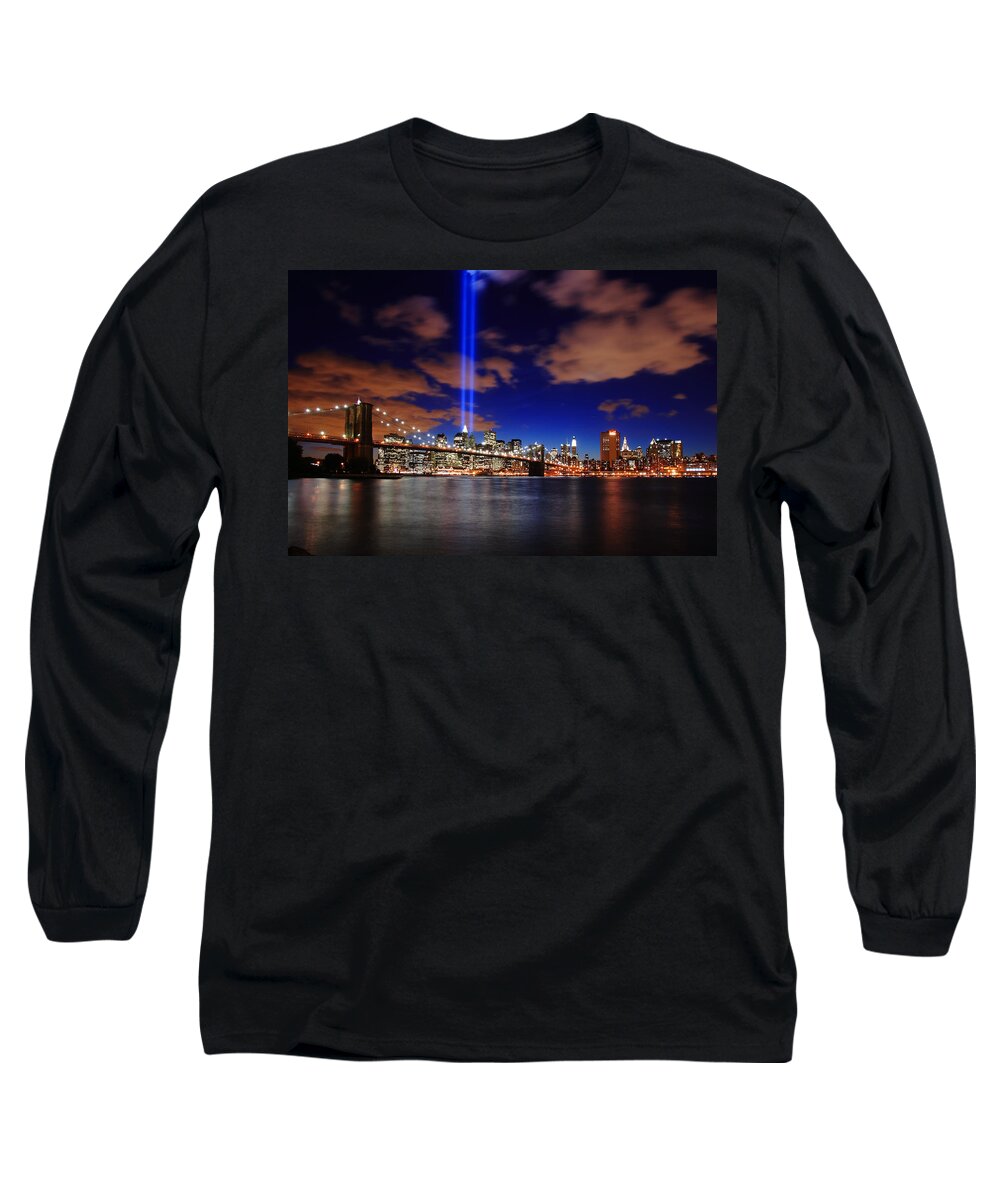 New York City Long Sleeve T-Shirt featuring the photograph Tribute In Light by Rick Berk