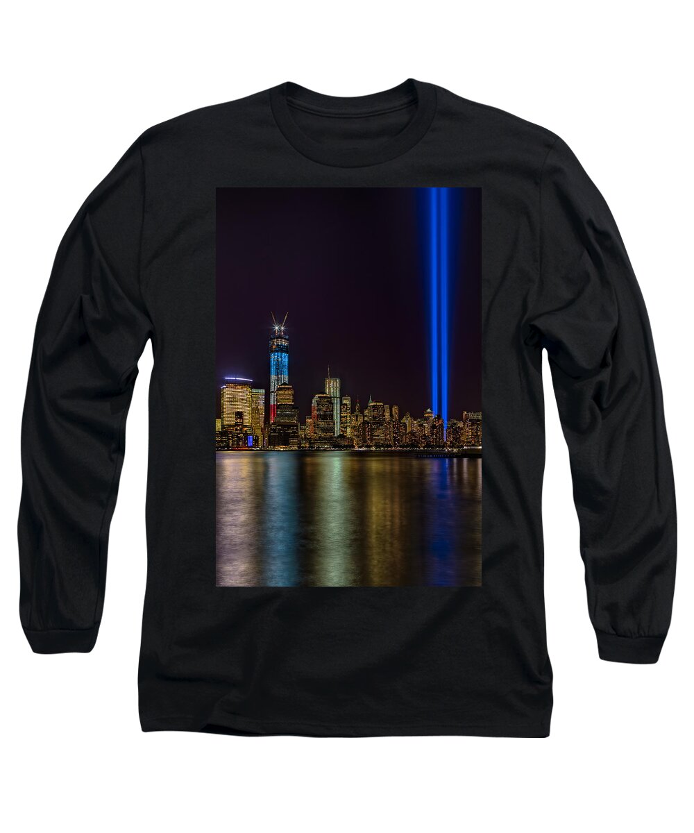 Tribute In Lights Long Sleeve T-Shirt featuring the photograph Tribute In Lights Memorial by Susan Candelario