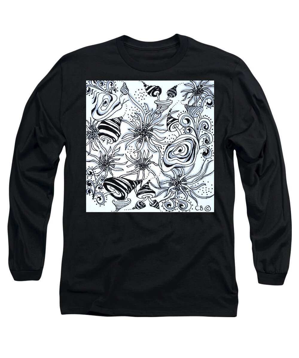 Caregiver Long Sleeve T-Shirt featuring the drawing Under The Sea by Carole Brecht