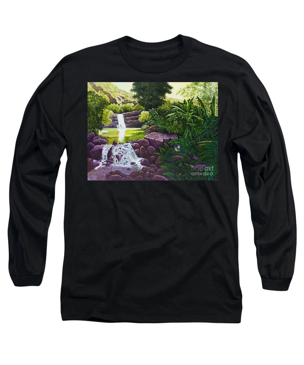 Hawaii Long Sleeve T-Shirt featuring the painting Visions of Paradise X by Michael Frank