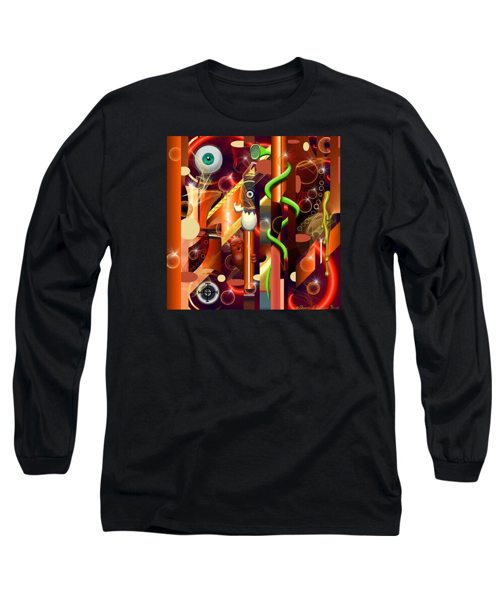 Abstract Long Sleeve T-Shirt featuring the painting Visual Jazz by ThomasE Jensen
