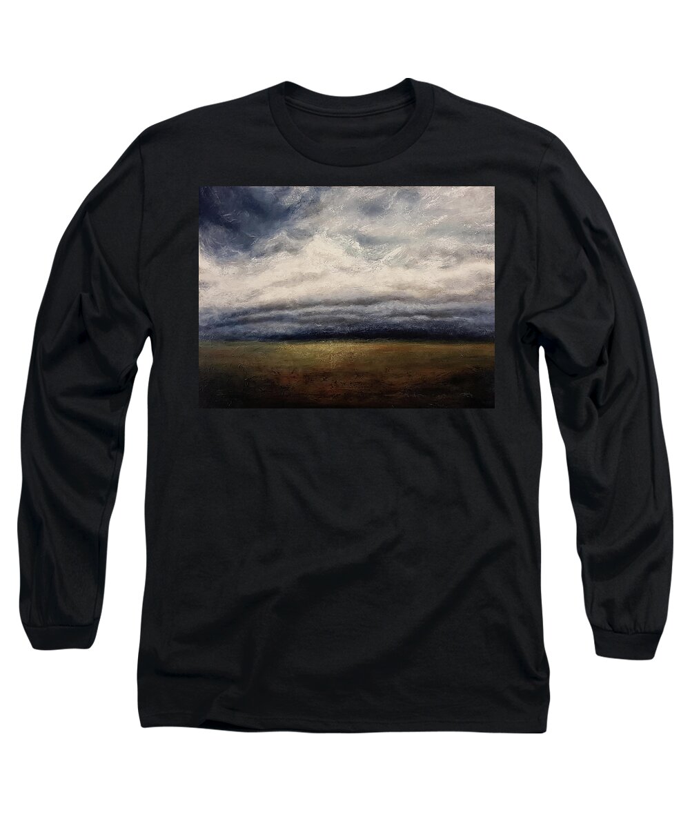 Limbo Long Sleeve T-Shirt featuring the painting Waiting in Limbo by Cindy Johnston