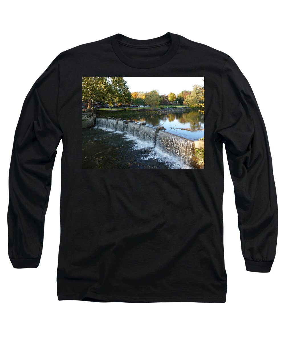 Chagrin Falls Long Sleeve T-Shirt featuring the photograph Water Over the Dam by Joel Deutsch