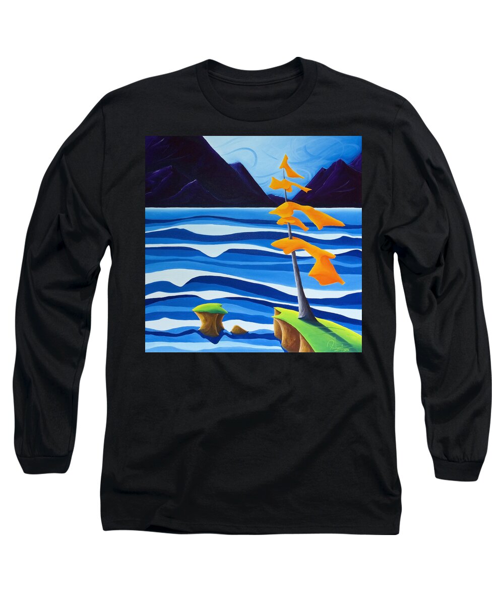 Landscape Long Sleeve T-Shirt featuring the painting Waves Of Emotion by Richard Hoedl