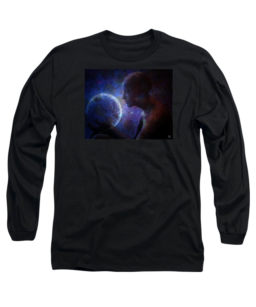 Cosmos Long Sleeve T-Shirt featuring the digital art We are responsible by Gun Legler
