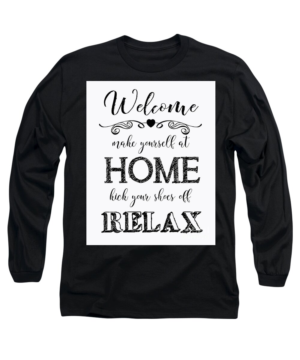 Welcome Long Sleeve T-Shirt featuring the digital art Welcome Home-B by Jean Plout
