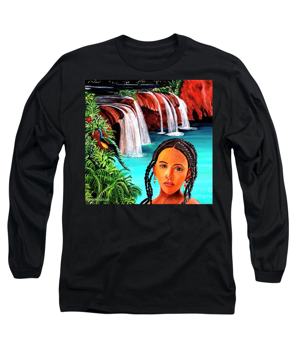 Woman Canvas Print Long Sleeve T-Shirt featuring the painting Welcome to My Sancturary by Jayne Kerr