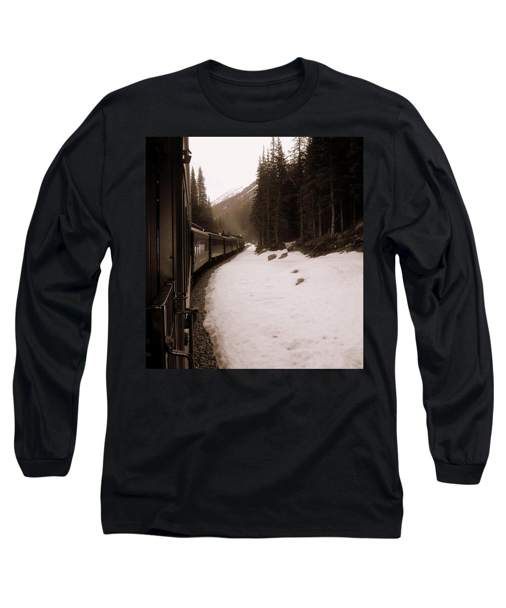 Train Long Sleeve T-Shirt featuring the photograph White Pass Railway by Susan Lafleur