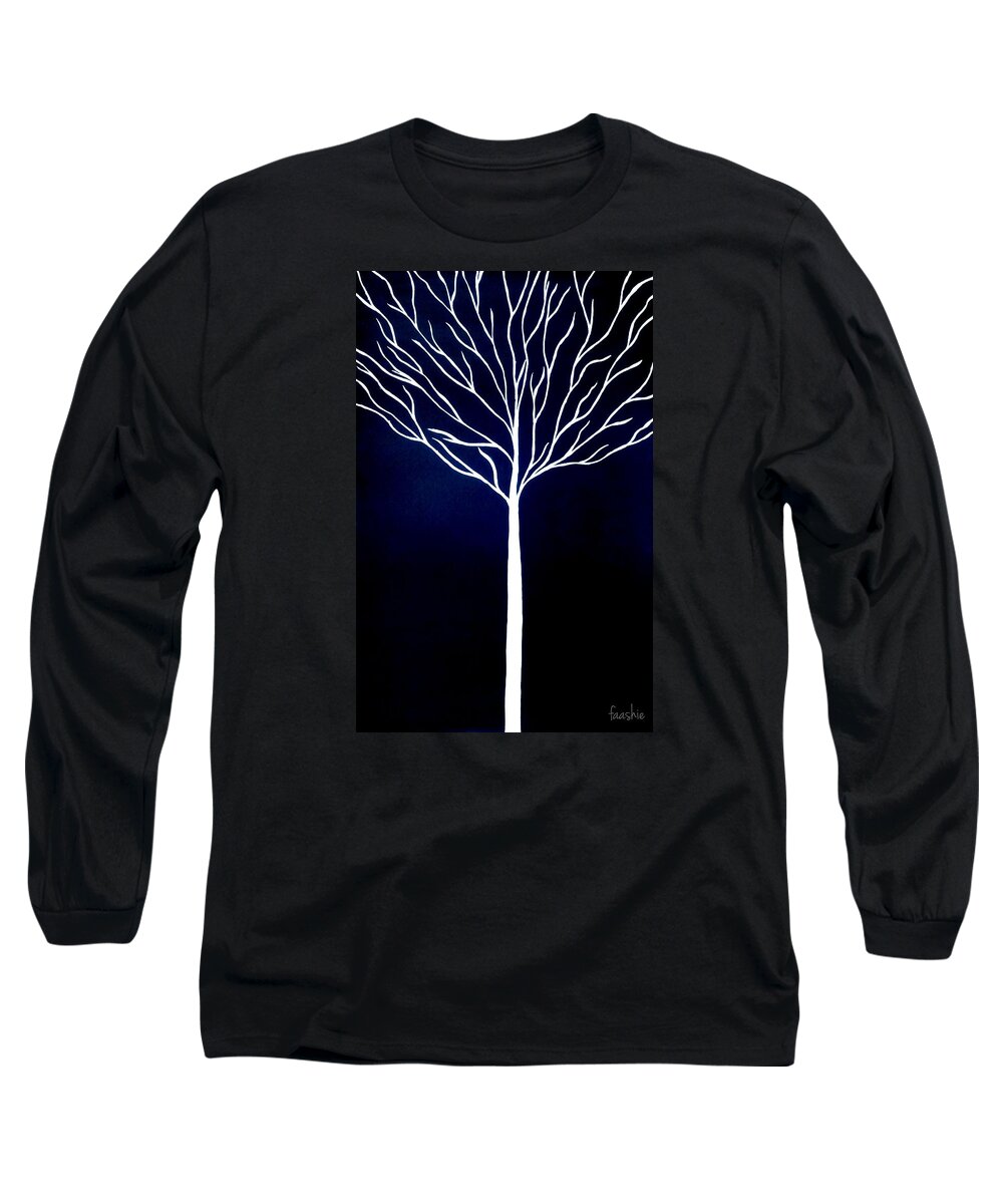 Tree Long Sleeve T-Shirt featuring the painting White tree by Faashie Sha