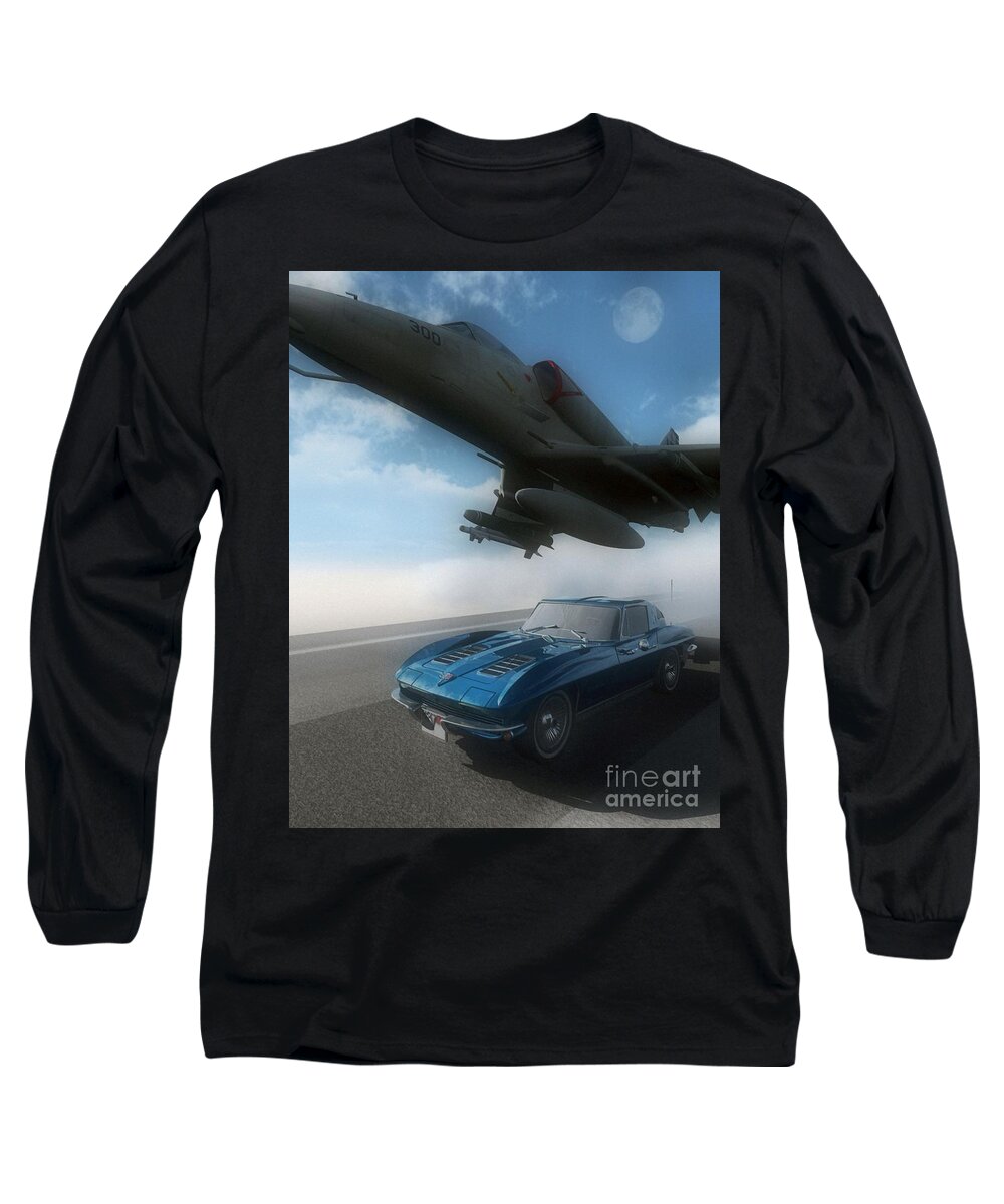 Automotive Long Sleeve T-Shirt featuring the digital art Wild Blue by Richard Rizzo
