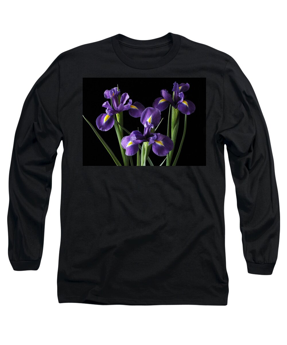 Iris Long Sleeve T-Shirt featuring the photograph Wild Iris by Nancy Griswold