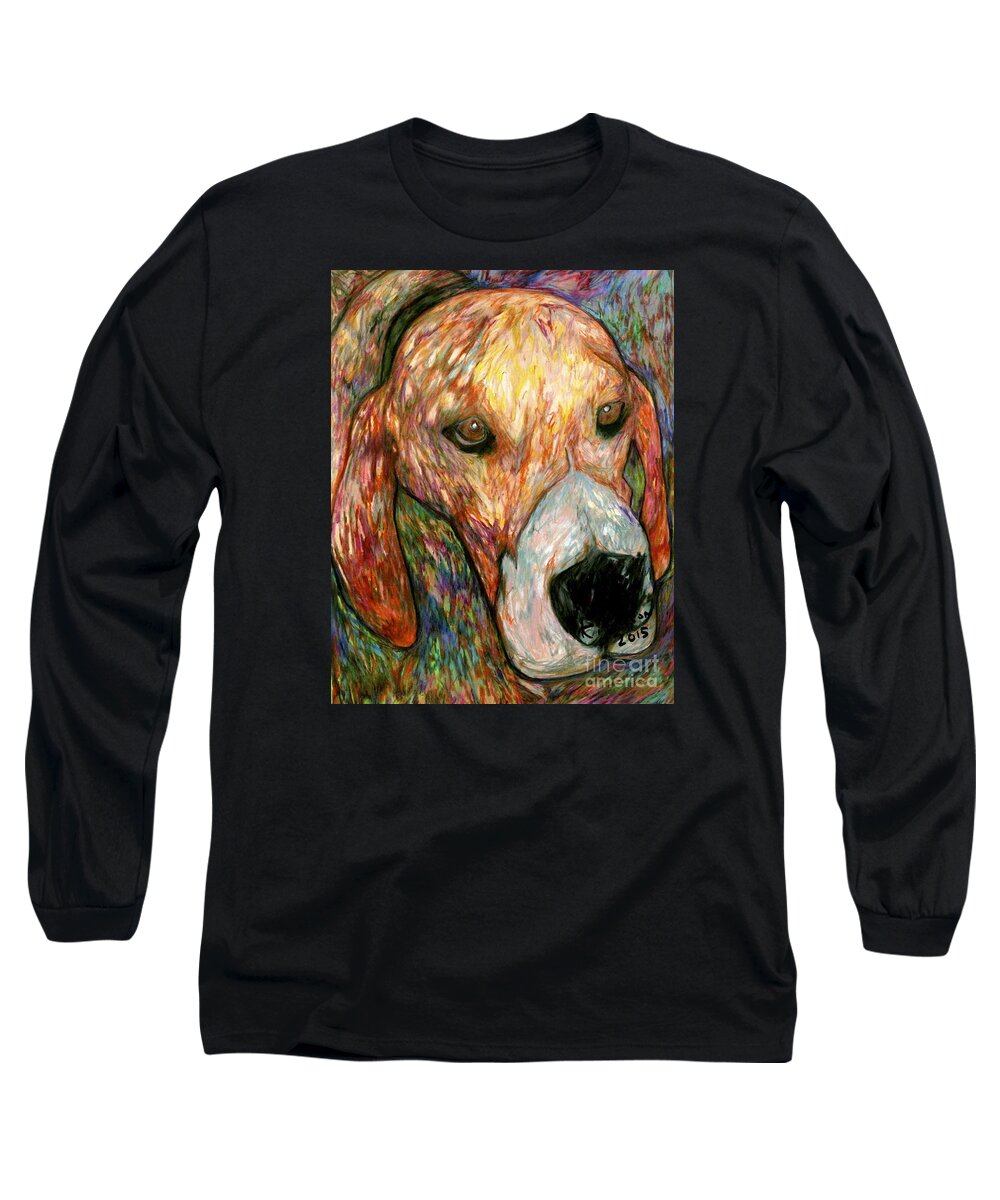A Great Dog Long Sleeve T-Shirt featuring the drawing Willie by Jon Kittleson
