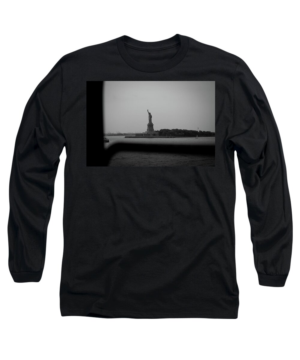 Lady Liberty Long Sleeve T-Shirt featuring the photograph Window To Liberty by David Sutton