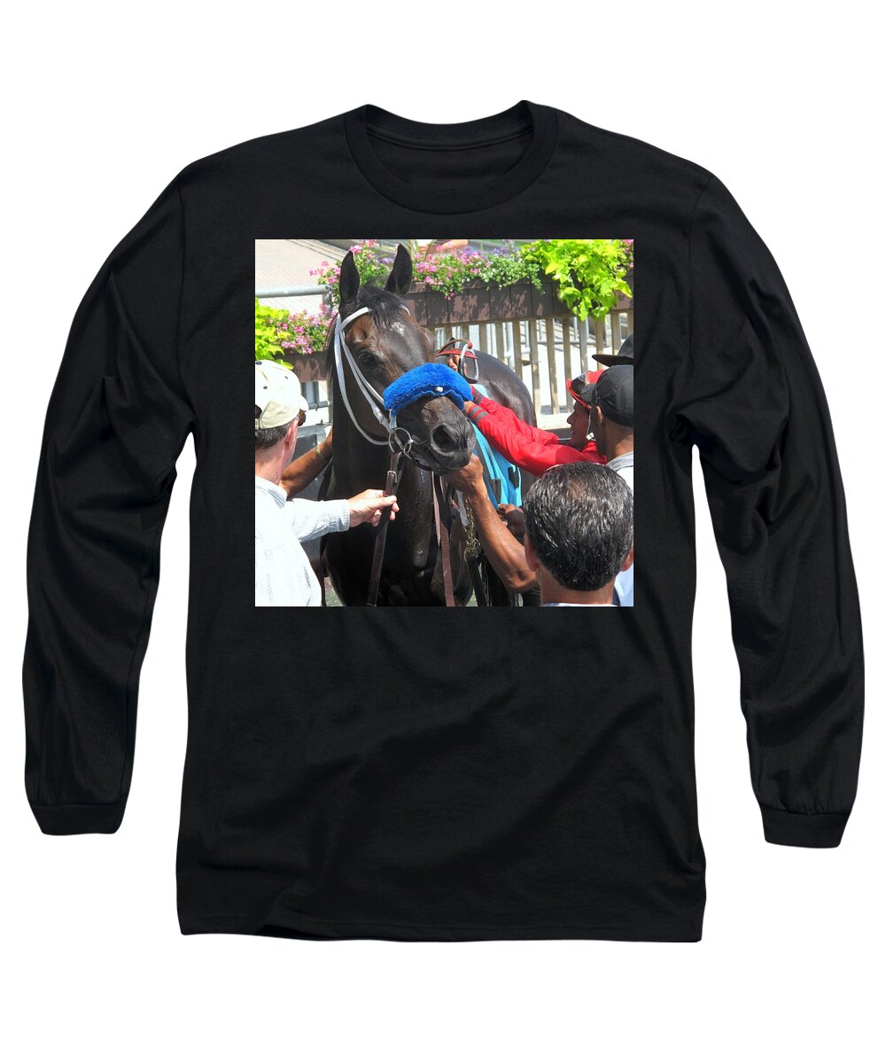Horse Long Sleeve T-Shirt featuring the photograph Winning Adulation by Ian MacDonald