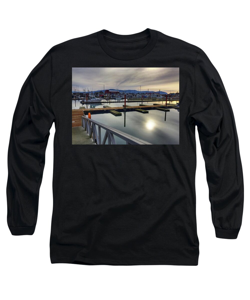 Harbor Long Sleeve T-Shirt featuring the photograph Winter Harbor by Chriss Pagani