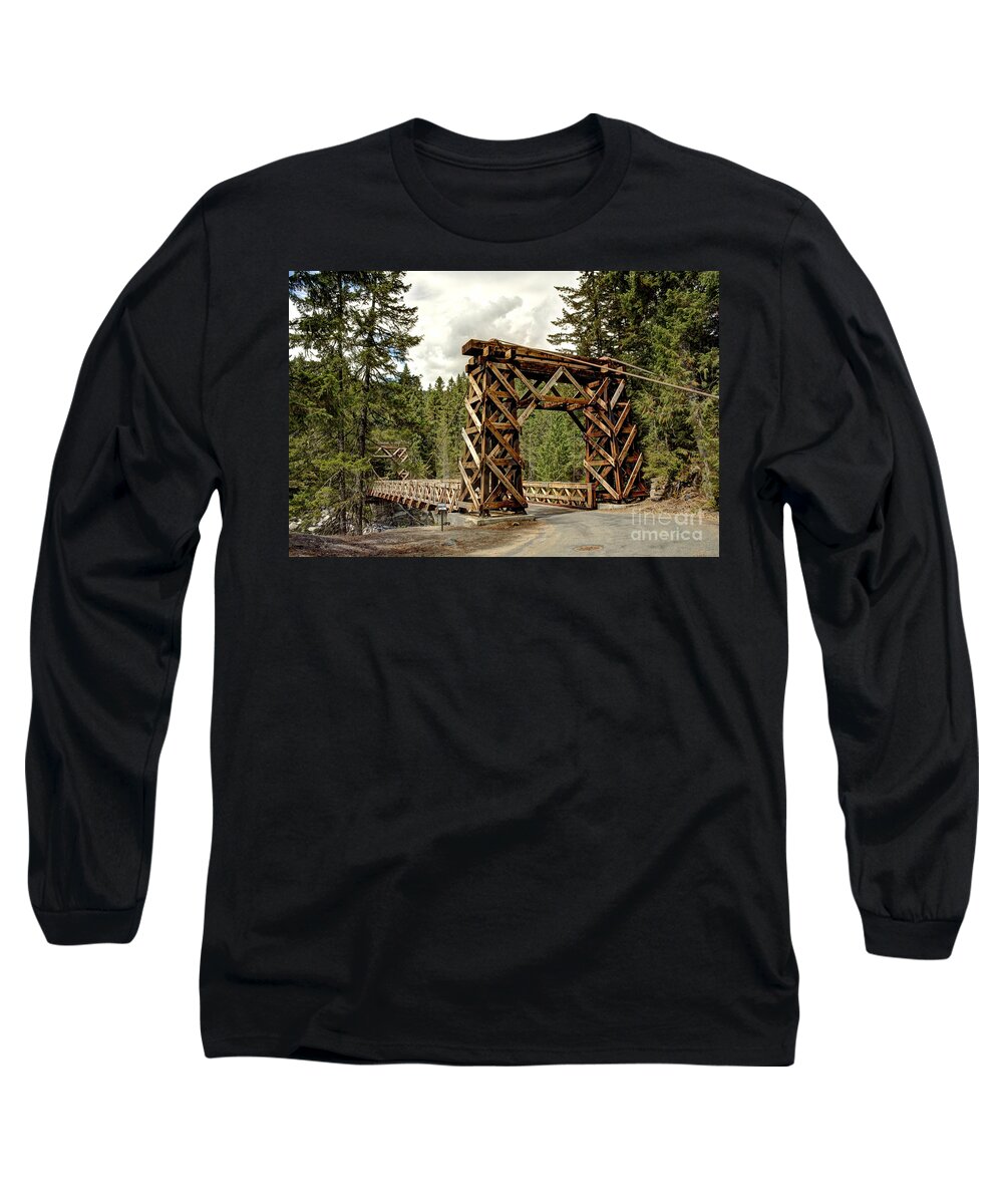 Bridge Long Sleeve T-Shirt featuring the photograph Wooden Bridge at Longmire by Chris Anderson