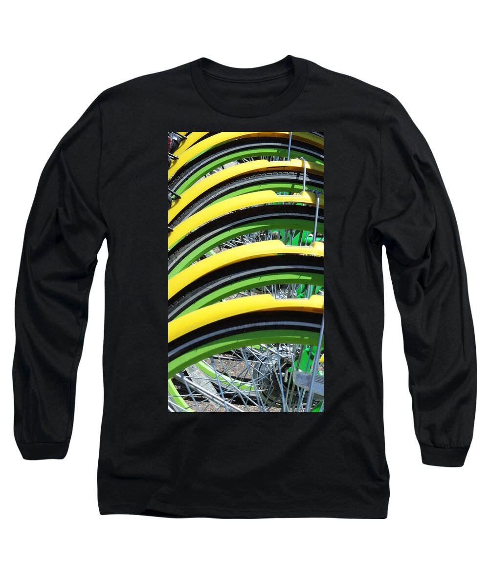 Father's Day Long Sleeve T-Shirt featuring the photograph Yellow Bike Fenders by Bill Tomsa
