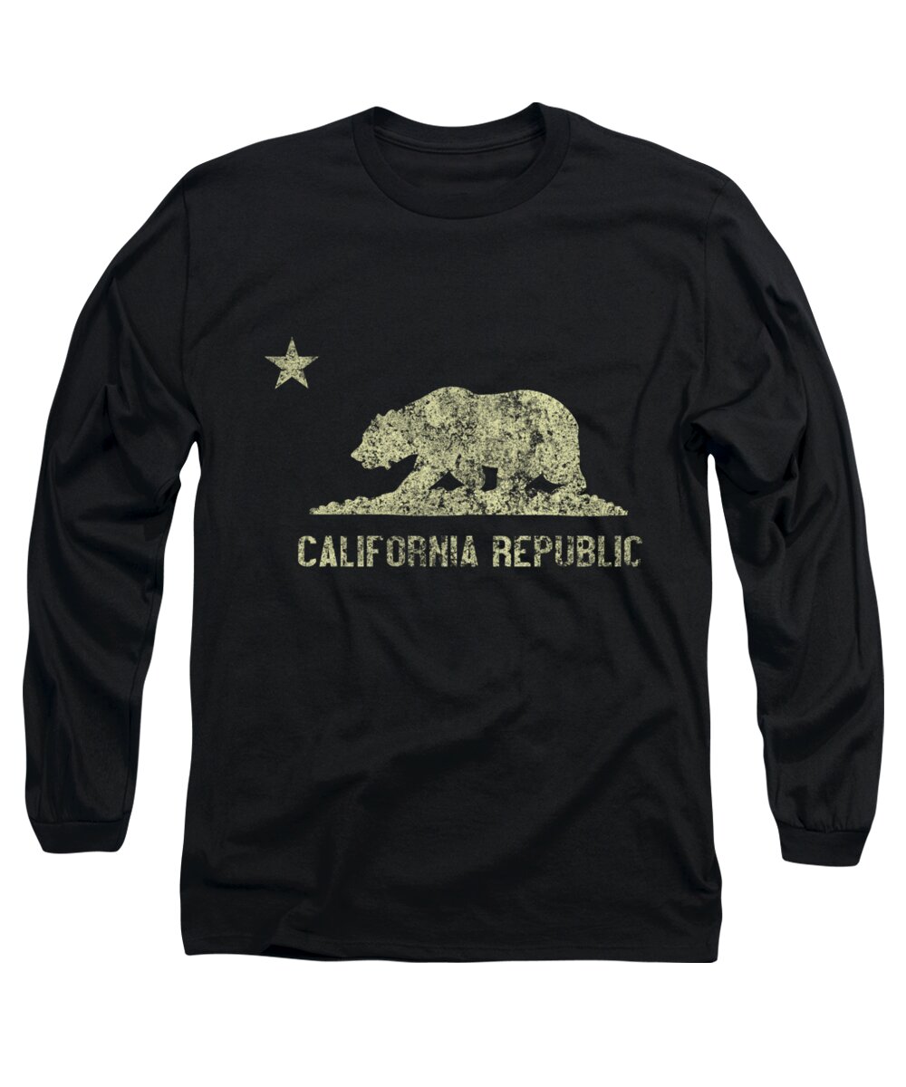 Cool Long Sleeve T-Shirt featuring the digital art California Republic Vintage #1 by Flippin Sweet Gear