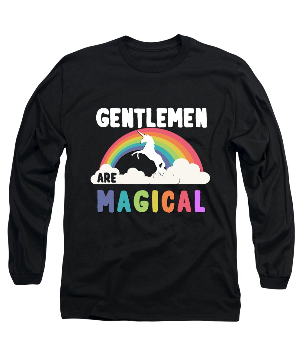 Unicorn Long Sleeve T-Shirt featuring the digital art Gentlemen Are Magical #1 by Flippin Sweet Gear