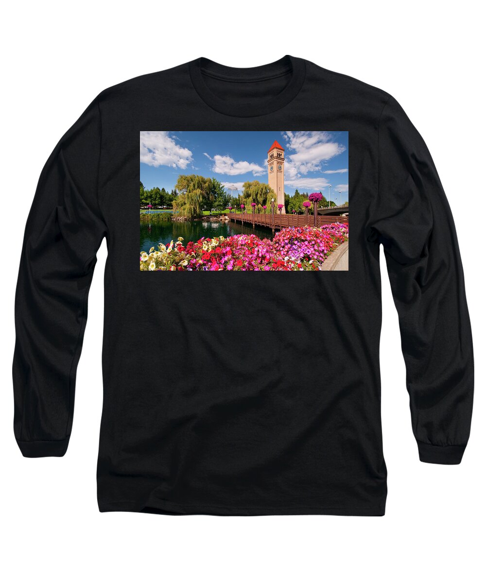 Estock Long Sleeve T-Shirt featuring the digital art Riverfront Park, Washington State #1 by Towpix