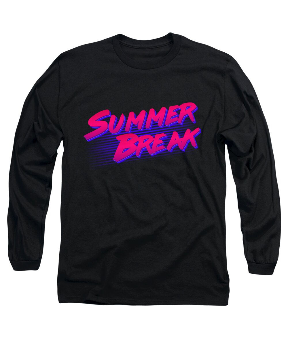 Cool Long Sleeve T-Shirt featuring the digital art Summer Break Retro #1 by Flippin Sweet Gear