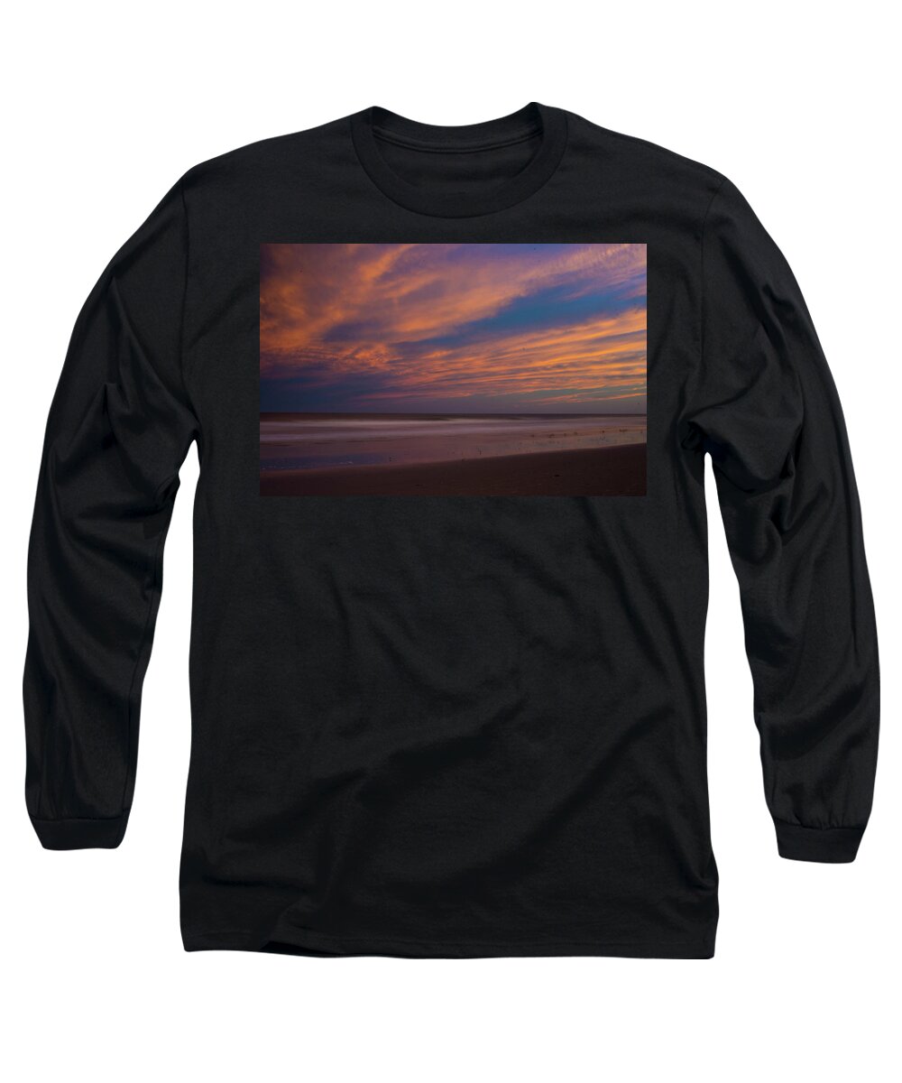 Sun Set Long Sleeve T-Shirt featuring the photograph Sunset at the Beach #1 by Alan Goldberg