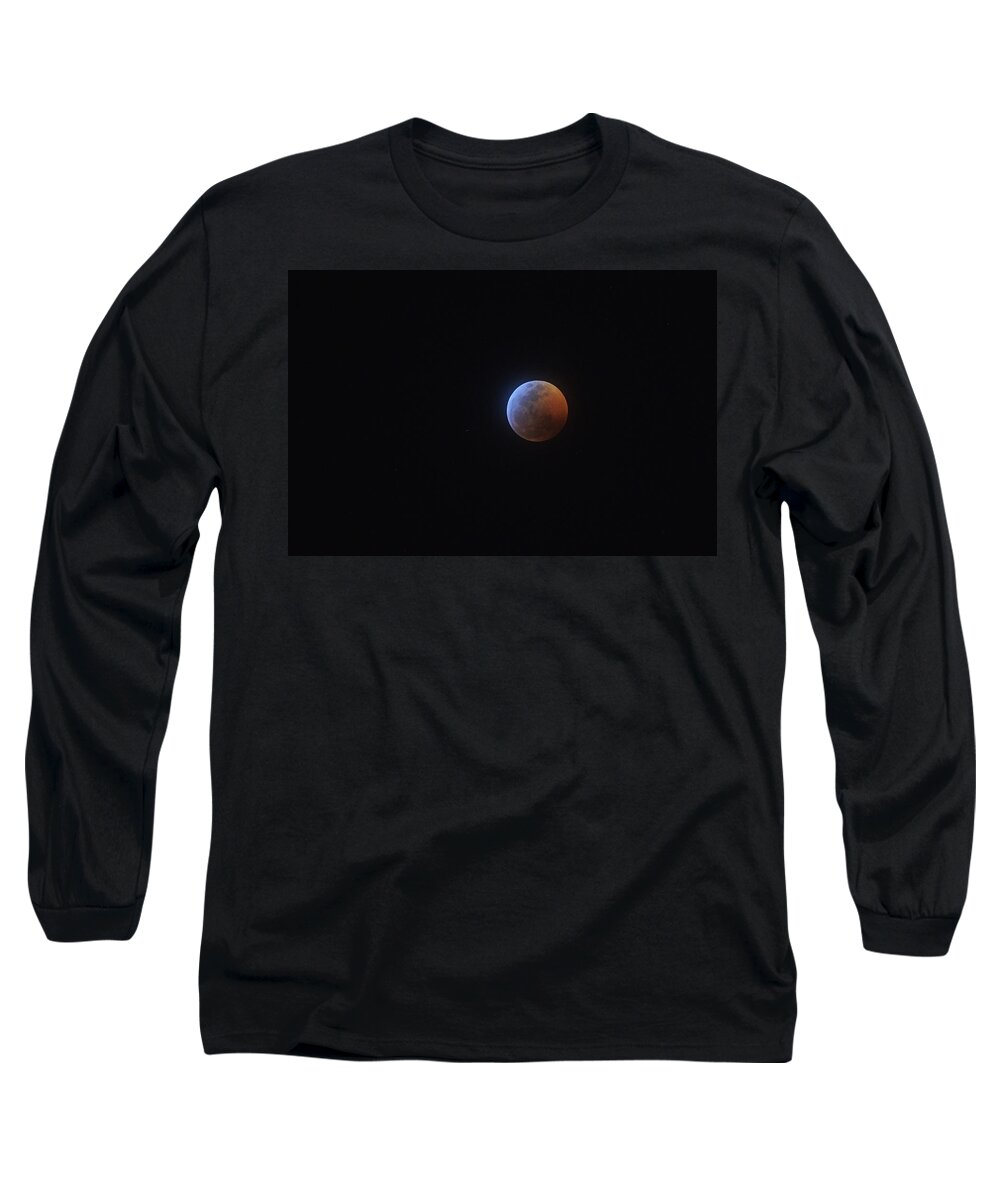 Lunar Eclipse Long Sleeve T-Shirt featuring the photograph 2019 Lunar Eclipse by Chance Kafka