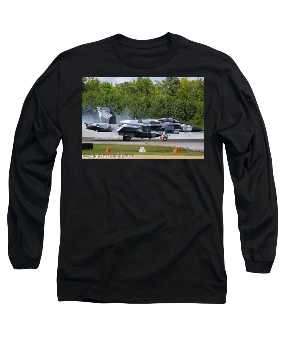 F18 Long Sleeve T-Shirt featuring the photograph F18 #3 by Greg Smith
