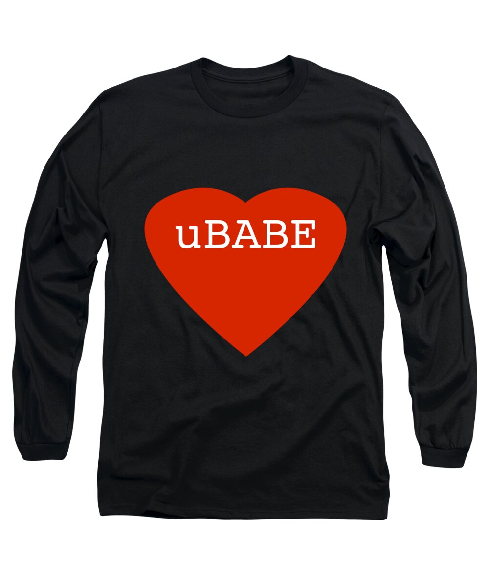 Ubabe Love Heart Long Sleeve T-Shirt featuring the digital art Love Heart #4 by Charles Stuart