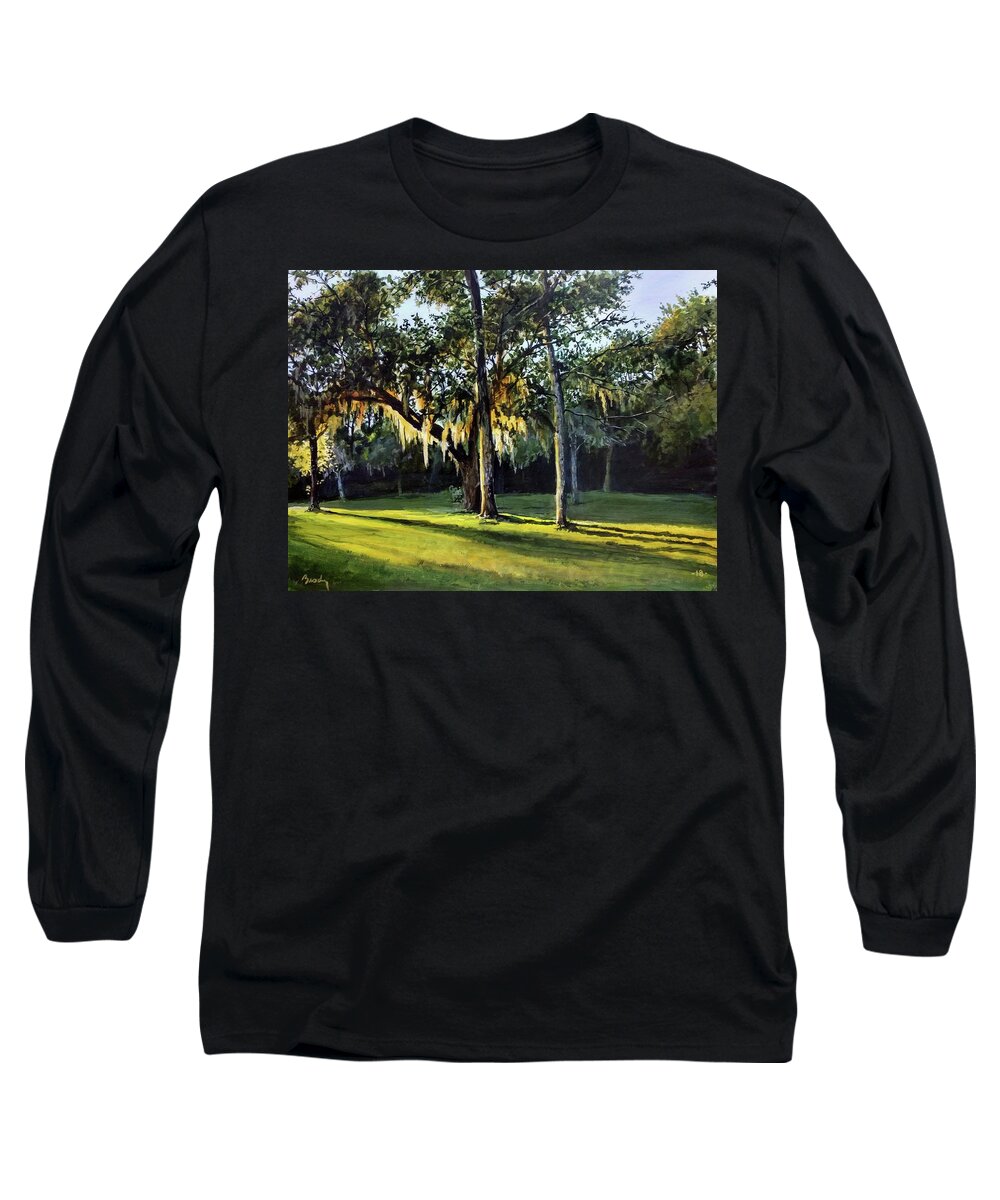 Sunset Long Sleeve T-Shirt featuring the painting A New Sunset by William Brody
