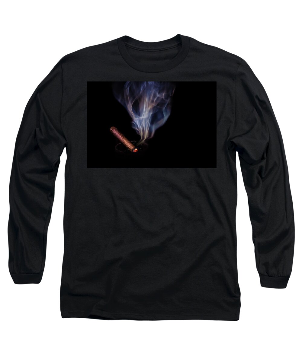 Aroma Long Sleeve T-Shirt featuring the photograph A Stogie by Bill Chizek