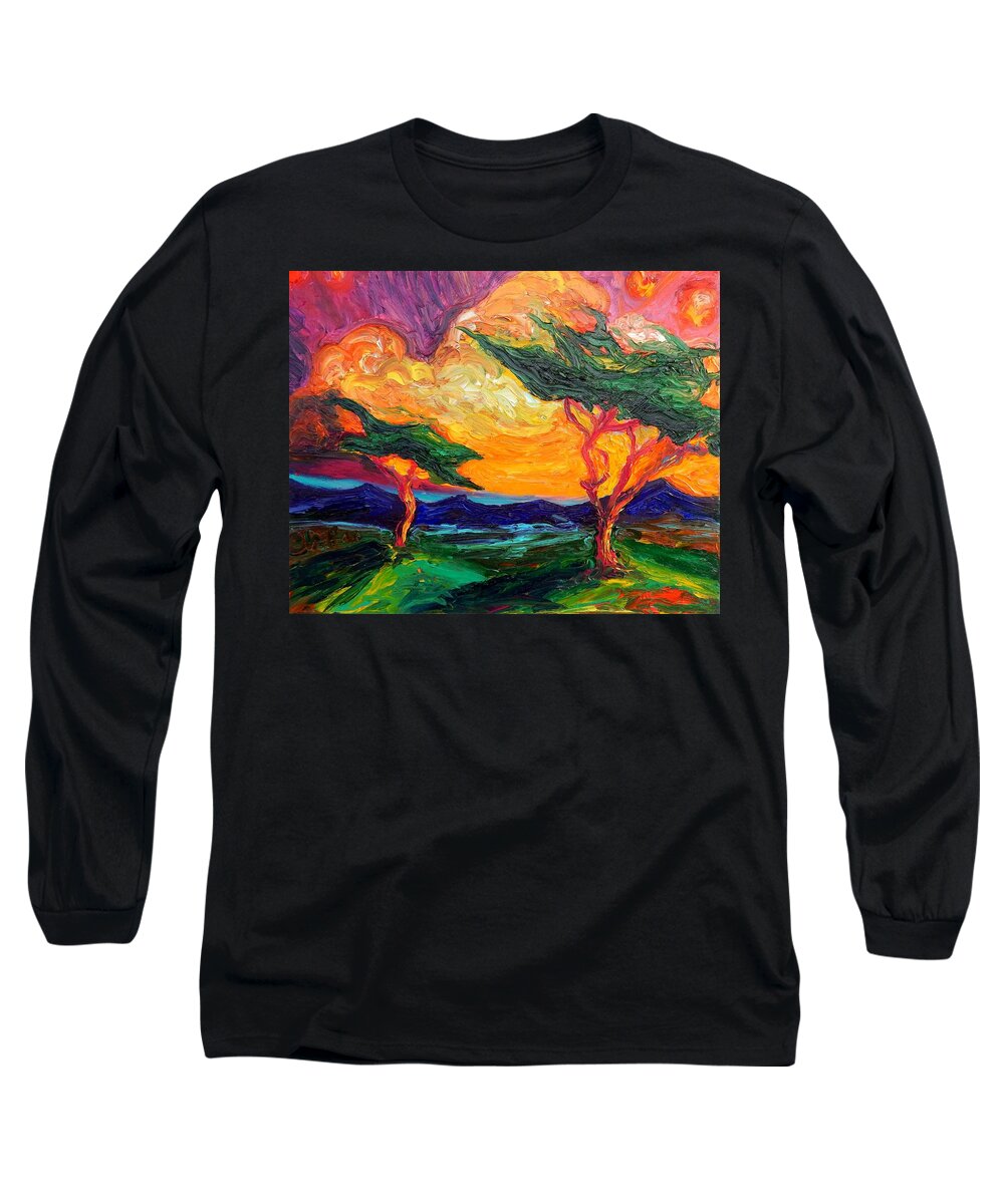 Pink Long Sleeve T-Shirt featuring the painting Africa by Chiara Magni