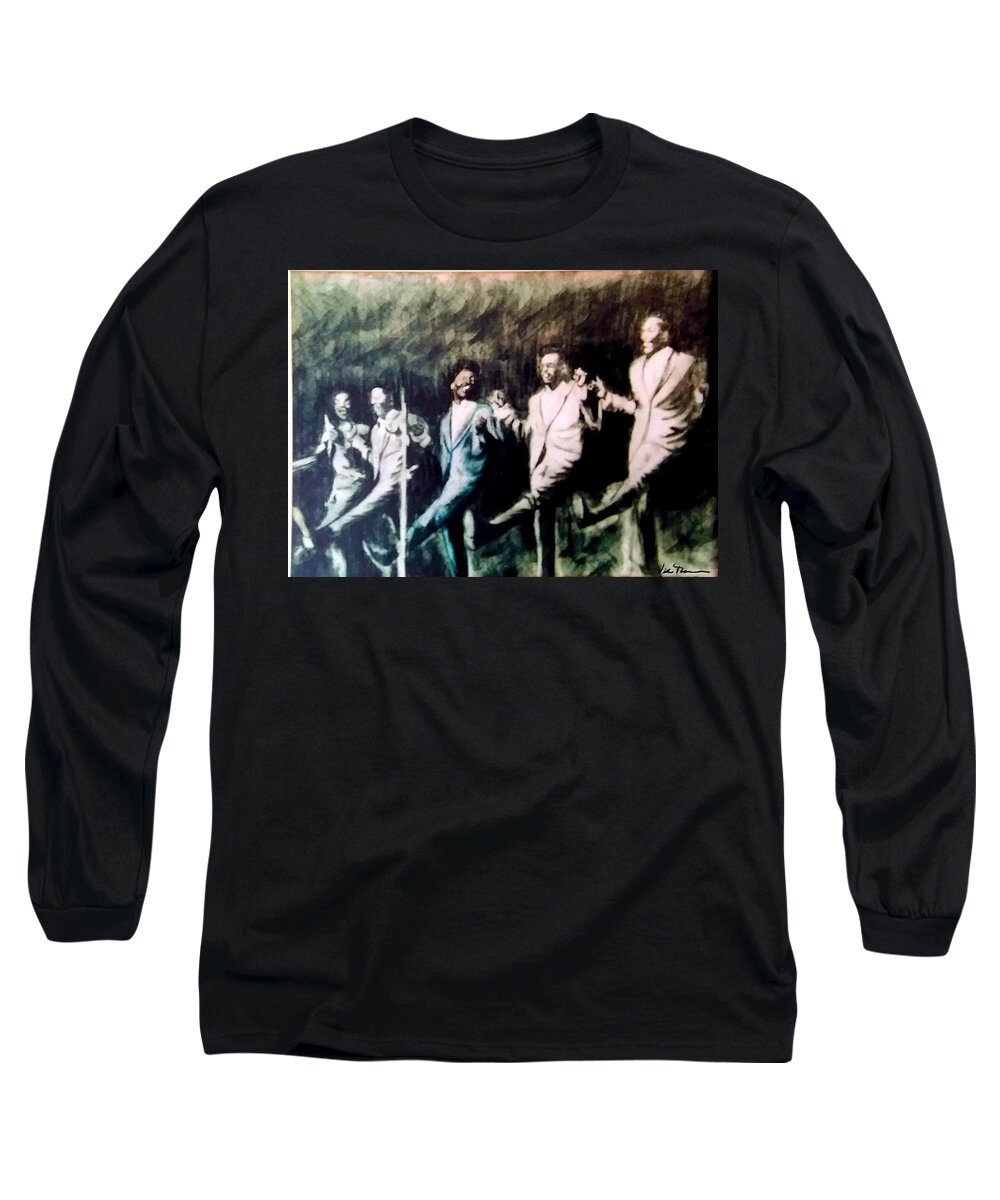  The Temptations Long Sleeve T-Shirt featuring the drawing And then there was One. by Victor Thomason